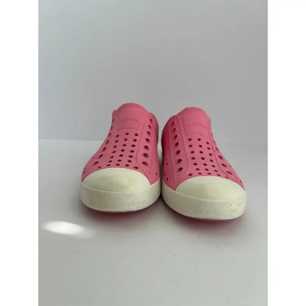 Native Shoes Kids Jefferson Pink Perforated Slip On Water Shoes Size C13